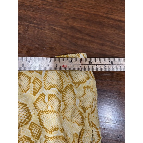 Faithful The Brand Pants Women Size 10 Wide Leg Pockets Snake Skin Yellow - Picture 11 of 15